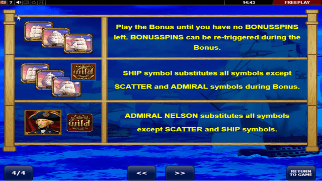 Бонусная игра Admiral Nelson 1